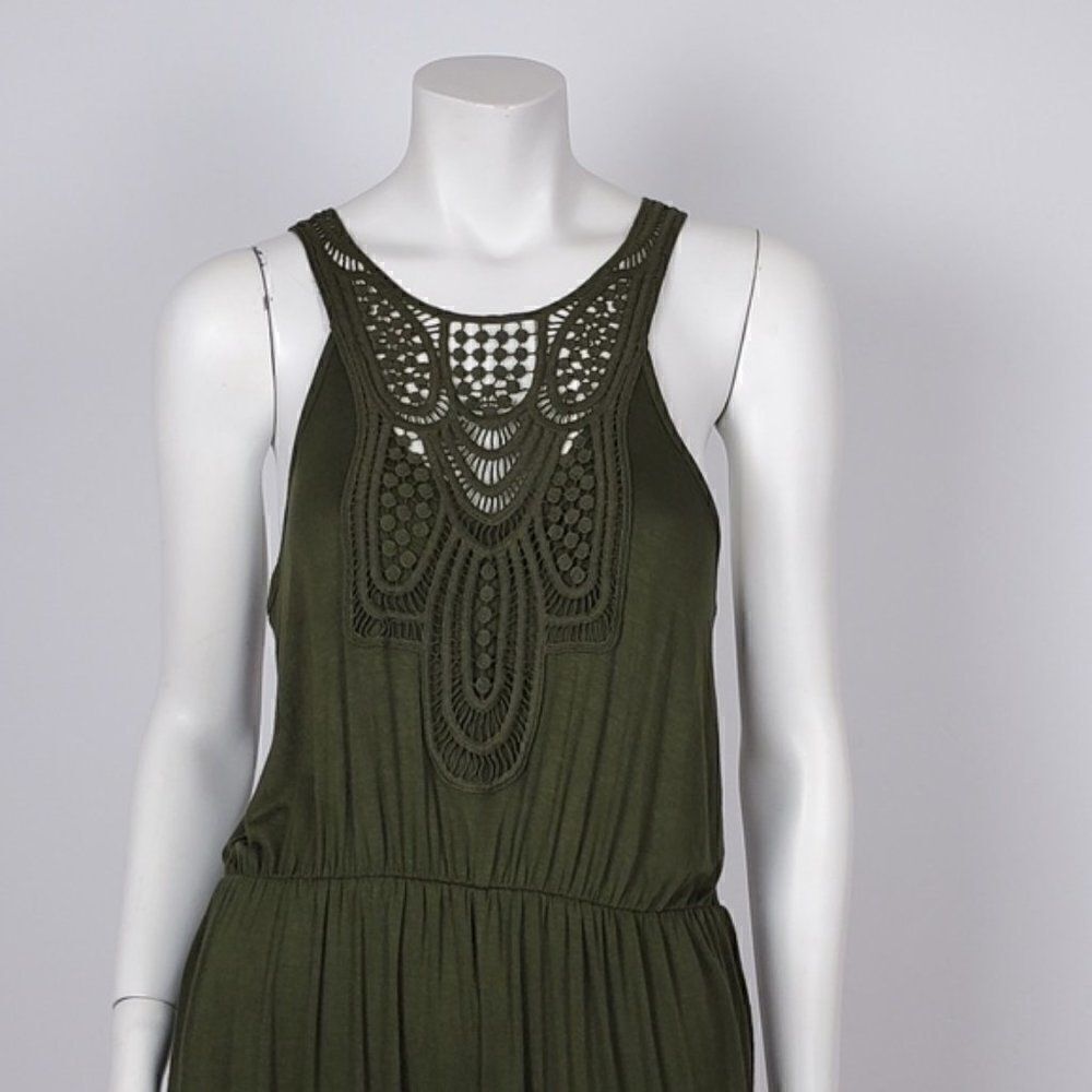 Women's Olive Green Jumpsuit Romper Shorts Size Medium - Picture 5 of 6